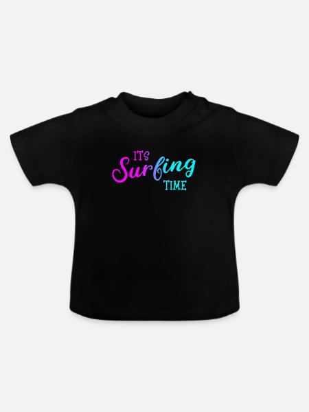 Surfing - Baby Bio-T-Shirt mit Rundhals - Schwarz