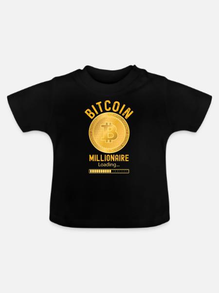 Bitcoin Millionär wird geladen - Baby Bio-T-Shirt mit Rundhals - Schwarz