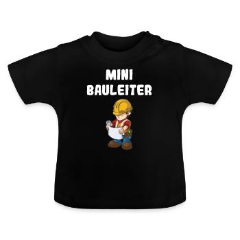 Nachwuchs Bauleiter Baustelle Bauarbeiter Jungen - Baby Bio-T-Shirt mit Rundhals - Schwarz - Vorne