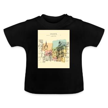 Hannover germany germany - Baby Organic T-Shirt with Round Neck - black - Front