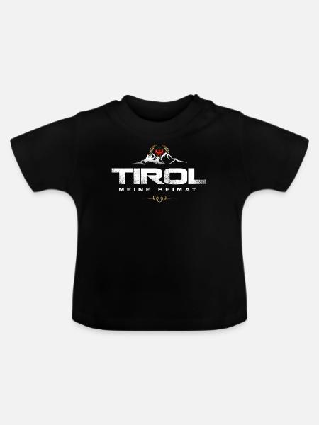 Tirol Meine Heimat Berge Tiroler Adler Wappen - Baby Bio-T-Shirt mit Rundhals - Schwarz