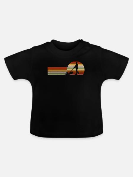 Rasenmähen - Baby Bio-T-Shirt mit Rundhals - Schwarz