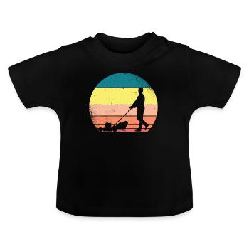 Rasenmähen - Baby Bio-T-Shirt mit Rundhals - Schwarz - Vorne