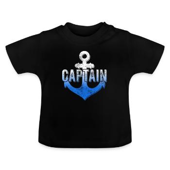 Capitaine - T-shirt bio col rond Bébé - noir - Devant