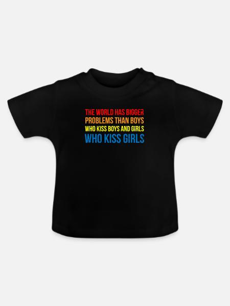 Rainbow Flag - Baby Bio-T-Shirt mit Rundhals - Schwarz