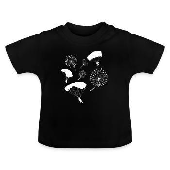 Parachutiste pissenlit parachutiste - T-shirt bio col rond Bébé - noir - Devant