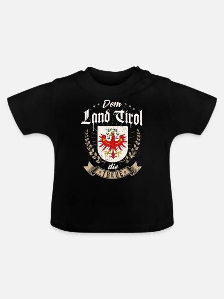 Dem Land Tirol die Treue Bekleidung Tiroler Adler - Baby Bio-T-Shirt mit Rundhals - Schwarz