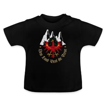 Dem Land Tirol die Treue - Baby Bio-T-Shirt mit Rundhals - Schwarz - Vorne