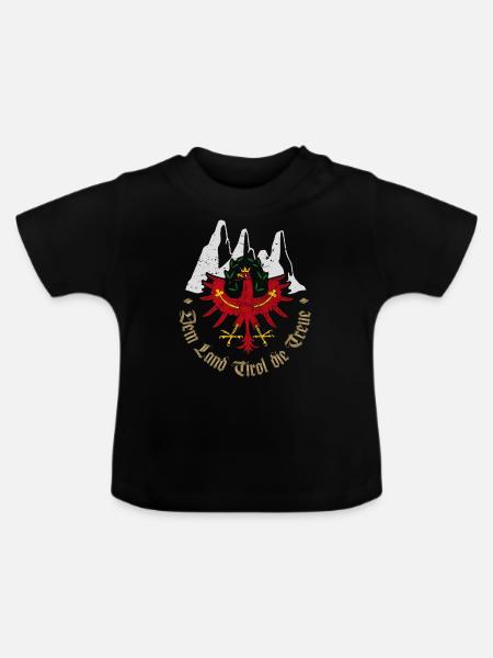 Dem Land Tirol die Treue - Baby Bio-T-Shirt mit Rundhals - Schwarz