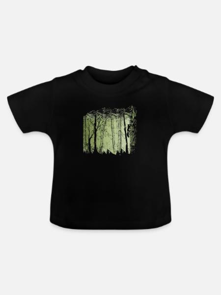 Squirrel In Forest - Baby Bio-T-Shirt mit Rundhals - Schwarz