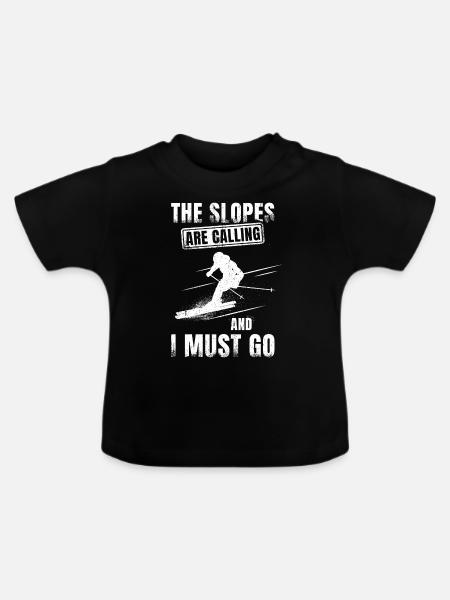Ski - Baby Bio-T-Shirt mit Rundhals - Schwarz