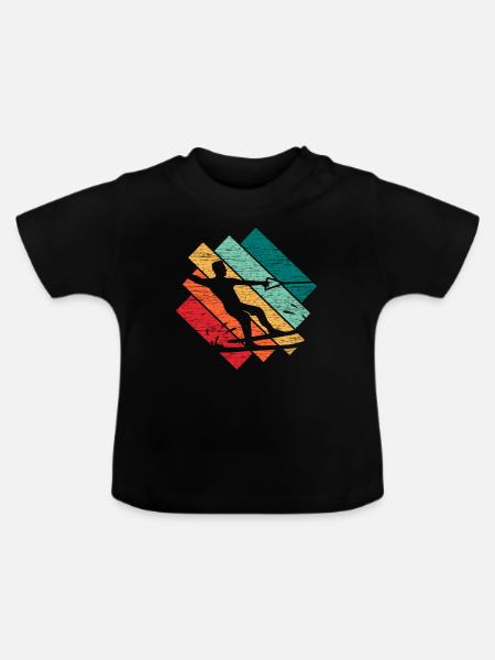 Wasserski - Baby Bio-T-Shirt mit Rundhals - Schwarz