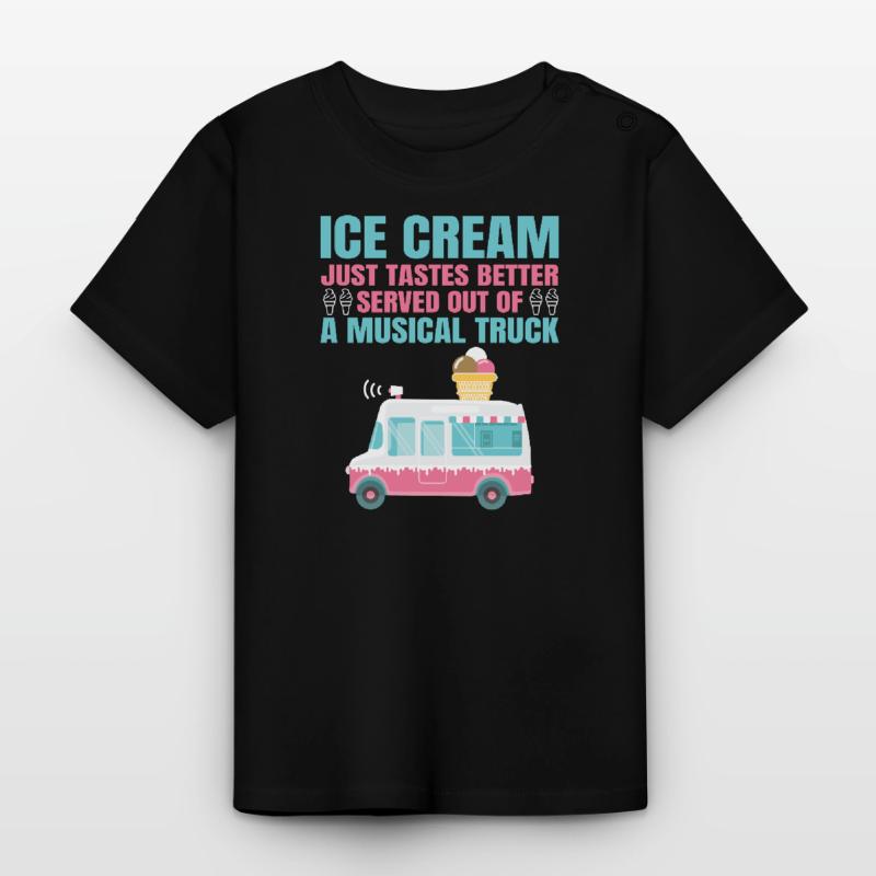 Eiswagen Eismann Eisverkäufer Eisdiele Eis Truck Baby Bio-T-Shirt mit Rundhals