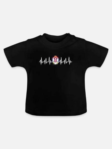 Serbien - Baby Bio-T-Shirt mit Rundhals - Schwarz