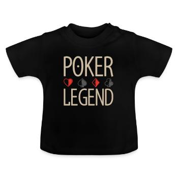 Poker legend Geschenk Kartenspiel Spielkarte - Baby Bio-T-Shirt mit Rundhals - Schwarz - Vorne