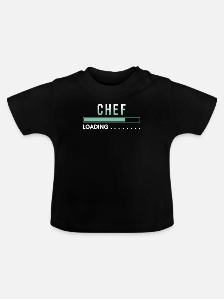 Koch loading Geschenk Ausbidlung - Baby Bio-T-Shirt mit Rundhals - Schwarz