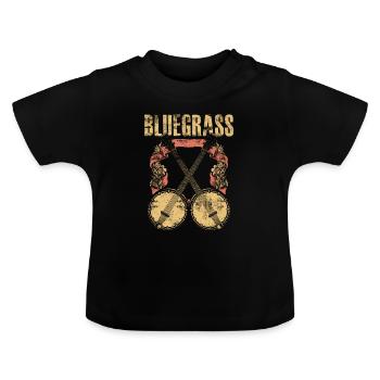 Bluegrass Banjo Guitar - Baby Organic T-Shirt with Round Neck - black - Front