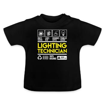 Techniciens de lumière - T-shirt bio col rond Bébé - noir - Devant