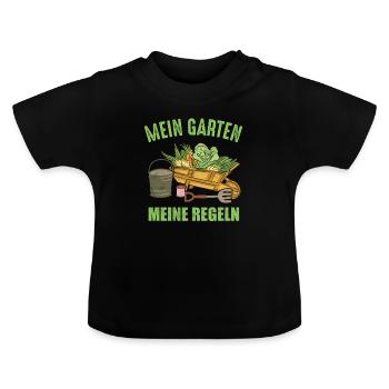 Hobbygärtner Gärtner - Baby Bio-T-Shirt mit Rundhals - Schwarz - Vorne