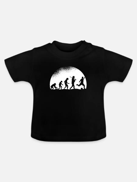 Evolution Fußball - Baby Bio-T-Shirt mit Rundhals - Schwarz