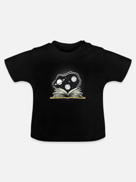 Space Weltraum - Baby Bio-T-Shirt mit Rundhals - Schwarz
