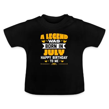 Geburtstag, Geburtstag, Geburtstag, Geburtstag, Geburtstag - Baby Bio-T-Shirt mit Rundhals - Schwarz - Vorne