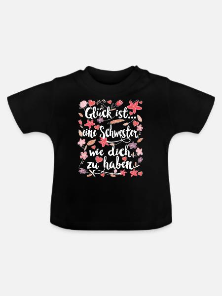 Beste Schwester - Baby Bio-T-Shirt mit Rundhals - Schwarz
