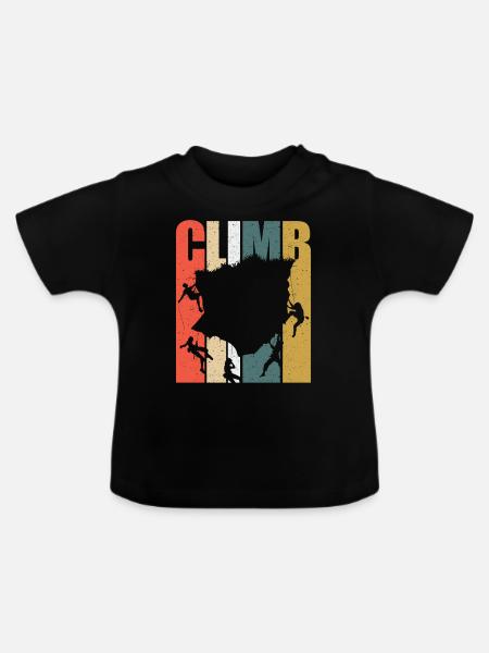 Rock Climbing Climber Climb - Baby Bio-T-Shirt mit Rundhals - Schwarz