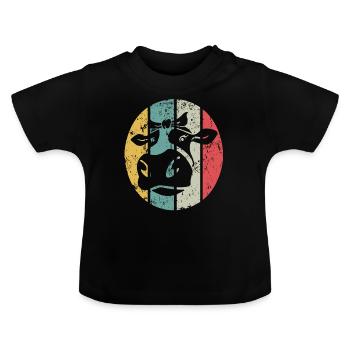 Vaches laitières Agricultrice agriculteur agriculteur vache - T-shirt bio col rond Bébé - noir - Devant