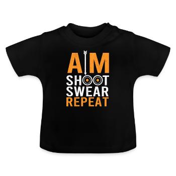 Aim Shoot Swear Bowman Archer Bowhunting Target - T-shirt bio col rond Bébé - noir - Devant