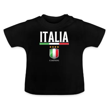 Trikot Fußball Italien 2021- Flagge - Champions - Baby Bio-T-Shirt mit Rundhals - Schwarz - Vorne