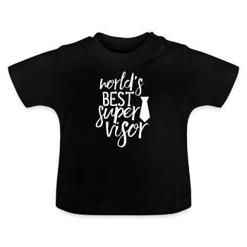 Weltbester Supervisor Beruf Aufsicht Aufseher - Baby Bio-T-Shirt mit Rundhals - Schwarz - Vorne