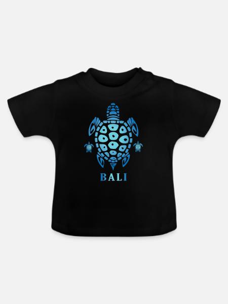 Bali Urlaub Schildkröte - Baby Bio-T-Shirt mit Rundhals - Schwarz