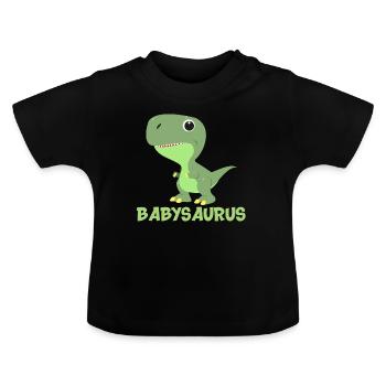 Babysaurus Baby Dino Dinosaurier Geschenk Geburt - Baby Bio-T-Shirt mit Rundhals - Schwarz - Vorne