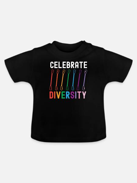 Rock Climbing Climber Rainbow - Baby Bio-T-Shirt mit Rundhals - Schwarz