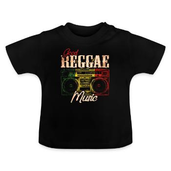 Reggae Music - Baby Organic T-Shirt with Round Neck - black - Front