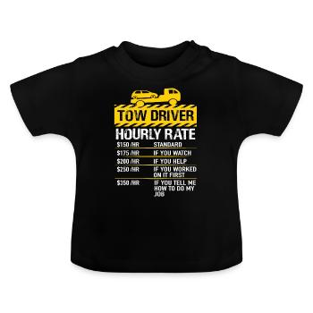 Abschleppwagen Fahrer Abschleppfahrer Abschlepper - Baby Bio-T-Shirt mit Rundhals - Schwarz - Vorne
