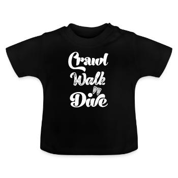 Krabbeln gehen Tauchen kleiner Taucher Taucherin - Baby Bio-T-Shirt mit Rundhals - Schwarz - Vorne