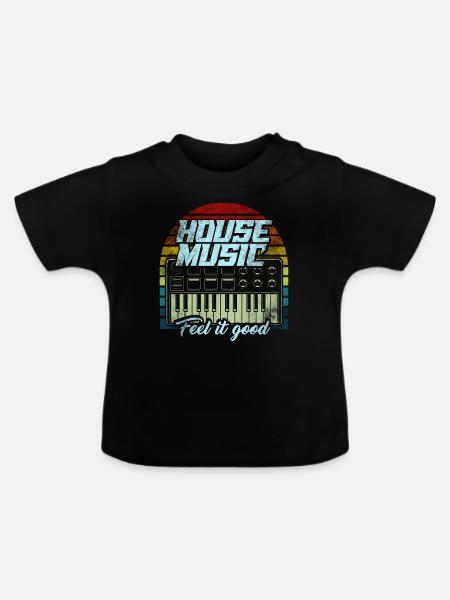 House Musik - Baby Bio-T-Shirt mit Rundhals - Schwarz