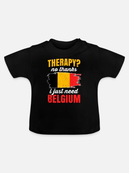 Belgien - Baby Bio-T-Shirt mit Rundhals - Schwarz