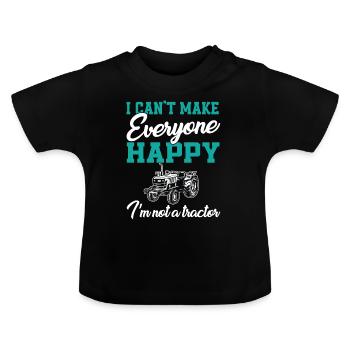 Tracteur - T-shirt bio col rond Bébé - noir - Devant
