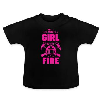 Pompier Firefighter Princesse Princesse Princesse - T-shirt bio col rond Bébé - noir - Devant