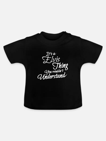 It is a elvis thing - Baby Bio-T-Shirt mit Rundhals - Schwarz