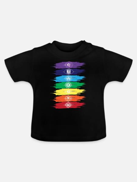 SIEBEN CHAKREN - Baby Bio-T-Shirt mit Rundhals - Schwarz