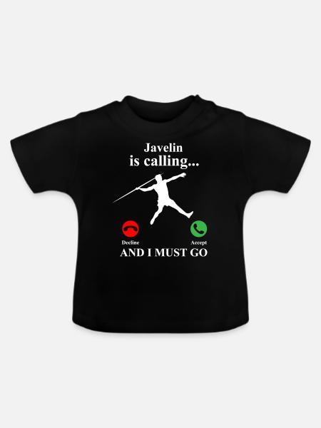 Speerwerfen Speerwurf Leichtathletik Athlet - Baby Bio-T-Shirt mit Rundhals - Schwarz