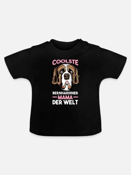 Bernhardiner Bernhardiner Mama - Baby Bio-T-Shirt mit Rundhals - Schwarz