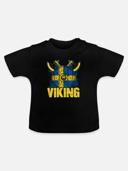 Schwedischer Wikinger - Baby Bio-T-Shirt mit Rundhals - Schwarz