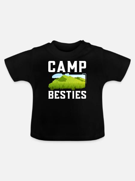Camping Motorhome Campervan Camp - Baby Bio-T-Shirt mit Rundhals - Schwarz