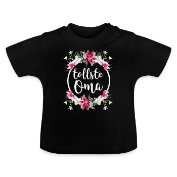 Beste Omi beste Omi Großmutter Omi Rentnerin Rente - Baby Bio-T-Shirt mit Rundhals - Schwarz - Vorne