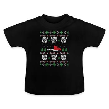 hässlicher Weihnachtspullover - Baby Bio-T-Shirt mit Rundhals - Schwarz - Vorne